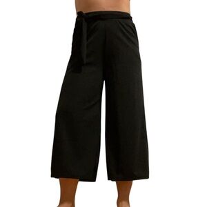 Black Tie Waist Palazzo Pants
